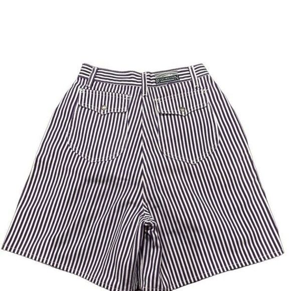 *RARE* Vintage Purple & White Pinstripe Rocky Mountain Jean Shorts with pockets - Picture 1 of 12